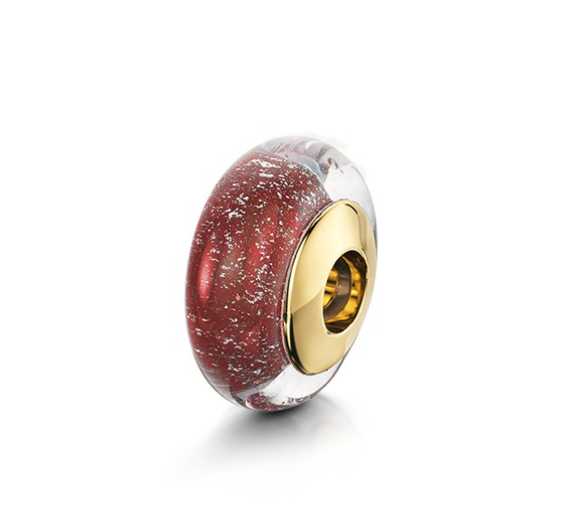 Charm bead in red