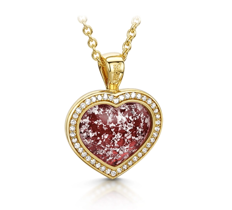 Halo Heart Pendant in Red