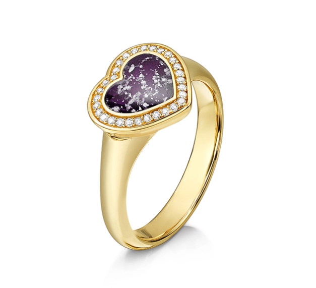 Halo Heart Ring Purple