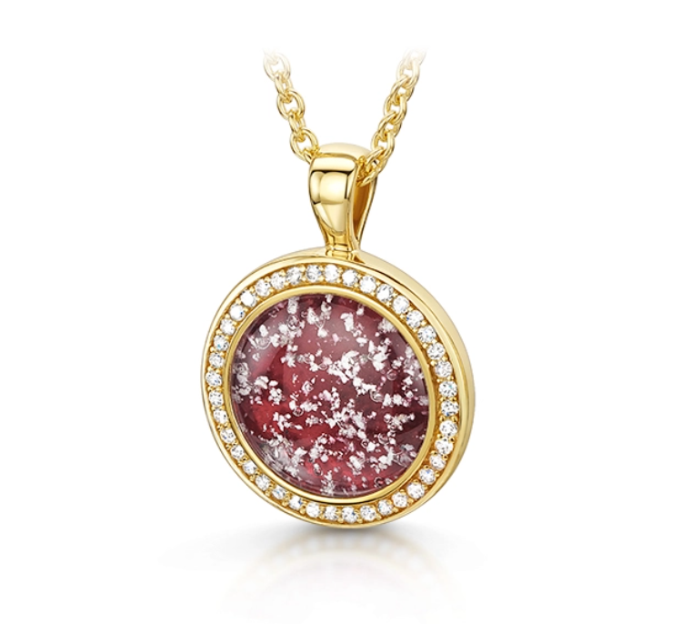 Halo Round Pendant In red
